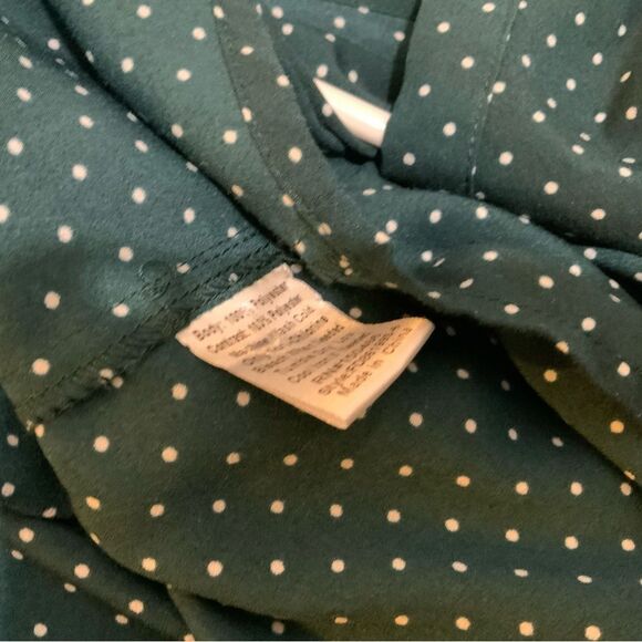 Fun2Fun Green Polka Dot Blouse size large T3 - Picture 6 of 6
